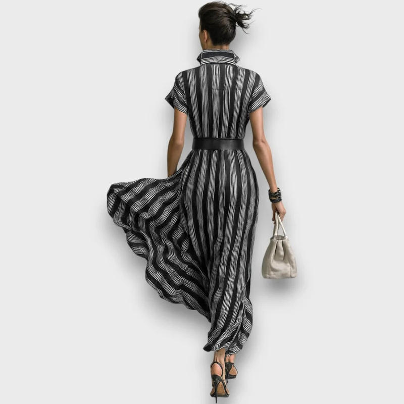 Sorella – Gestreiftes Maxikleid aus Chiffon