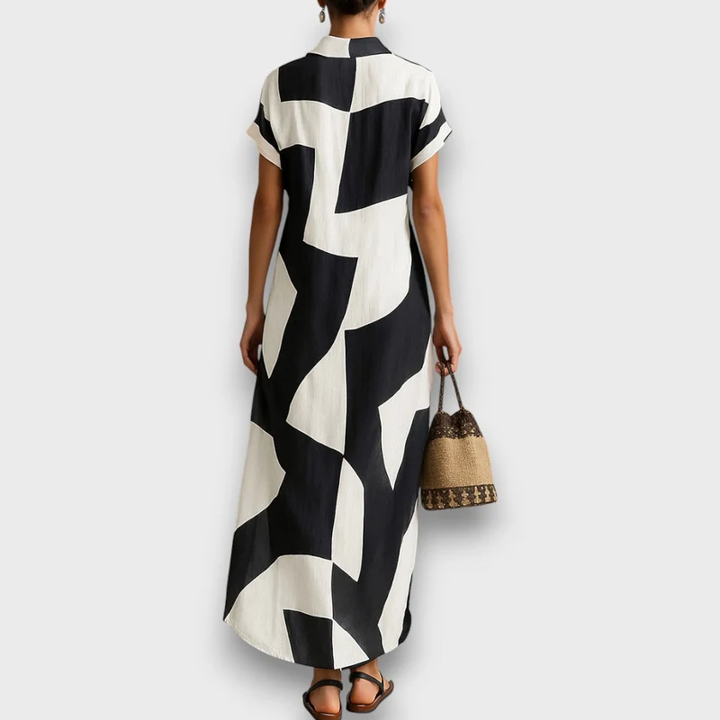 Elaria – Chiffon-Hemdkleid mit Print