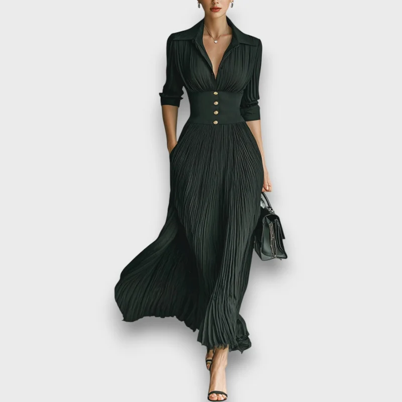 Larisse – Maxi-Kleid mit Reverskragen