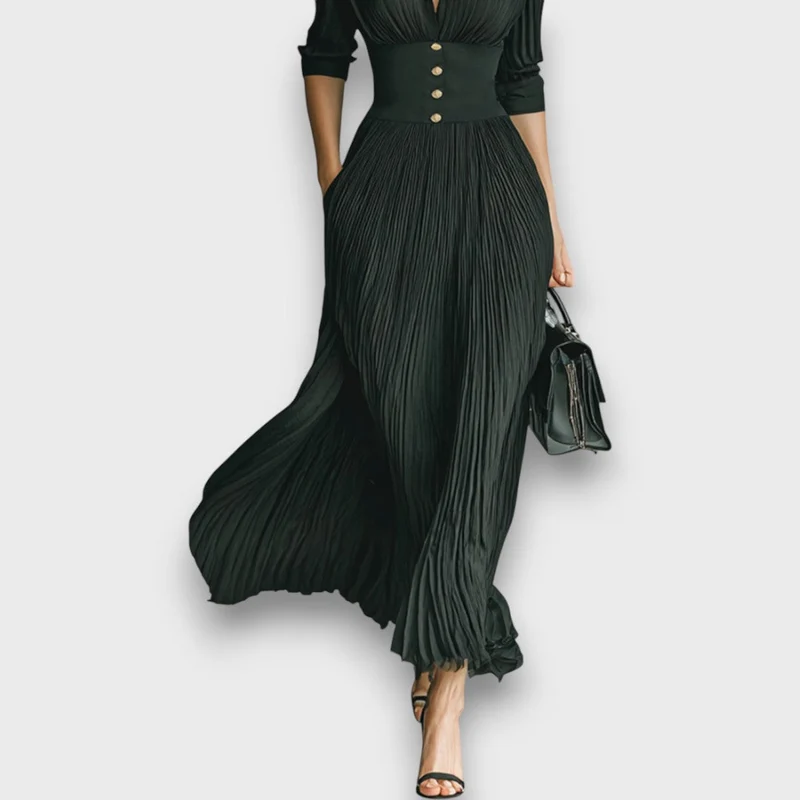 Larisse – Maxi-Kleid mit Reverskragen