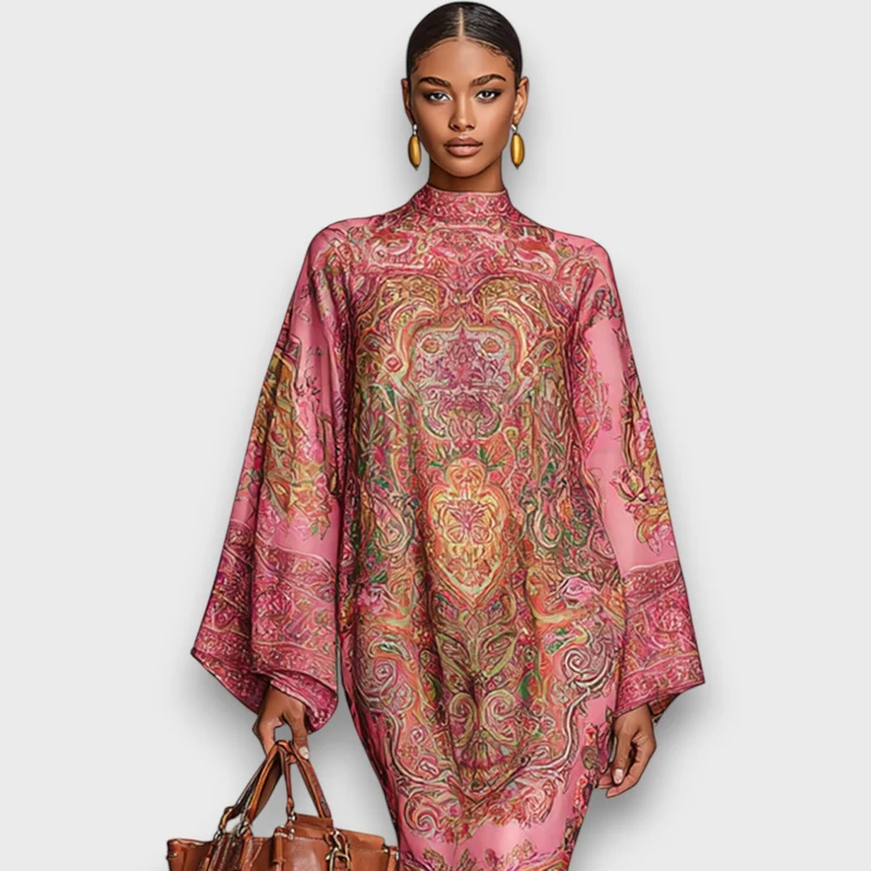 Marbelle – Lockeres Midi-Kleid mit Statement-Ärmeln