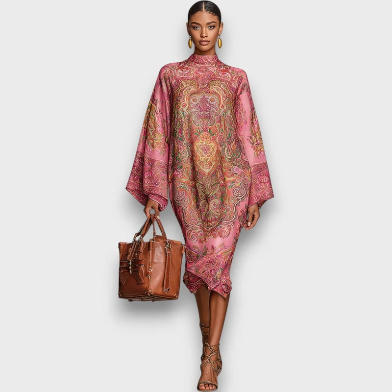 Marbelle – Lockeres Midi-Kleid mit Statement-Ärmeln