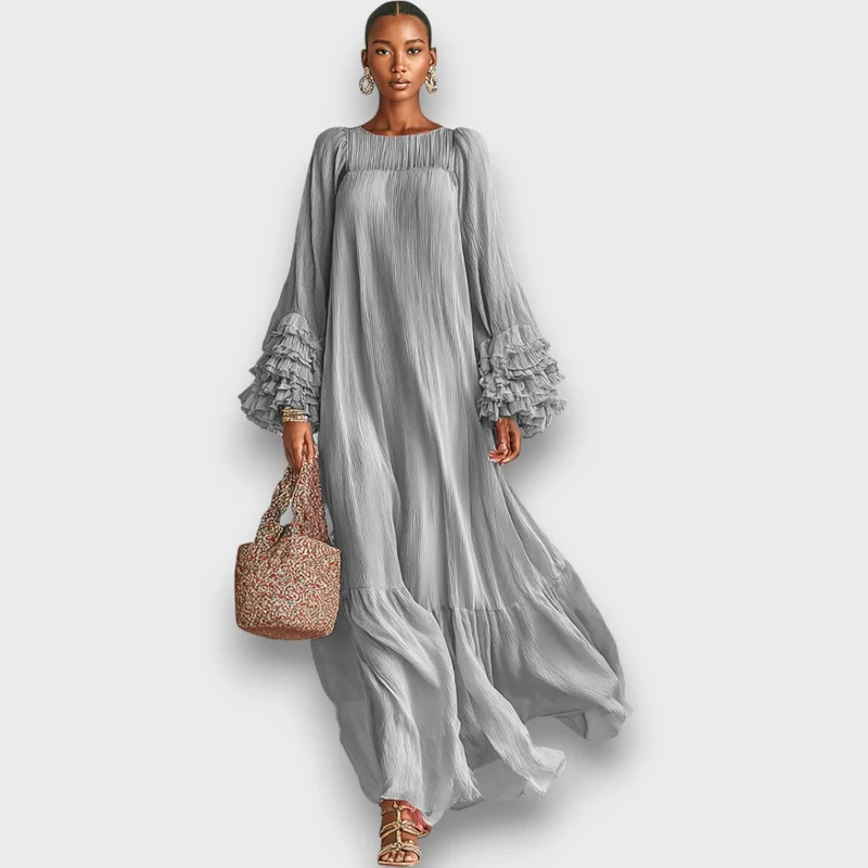 Elviana – Plissiertes Maxikleid aus Chiffon