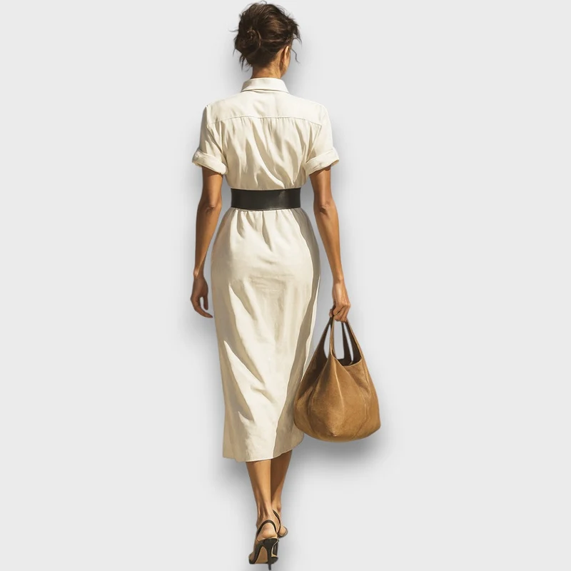 Isolde – Midi-Kleid mit kurzen Ärmeln