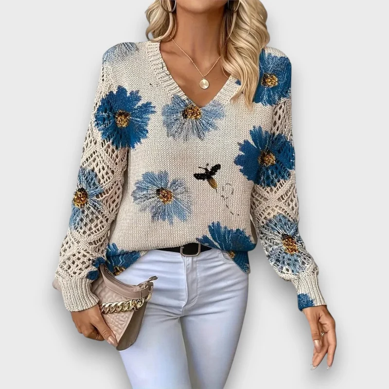 Aurelia – Eleganter Pullover mit Blumendesign
