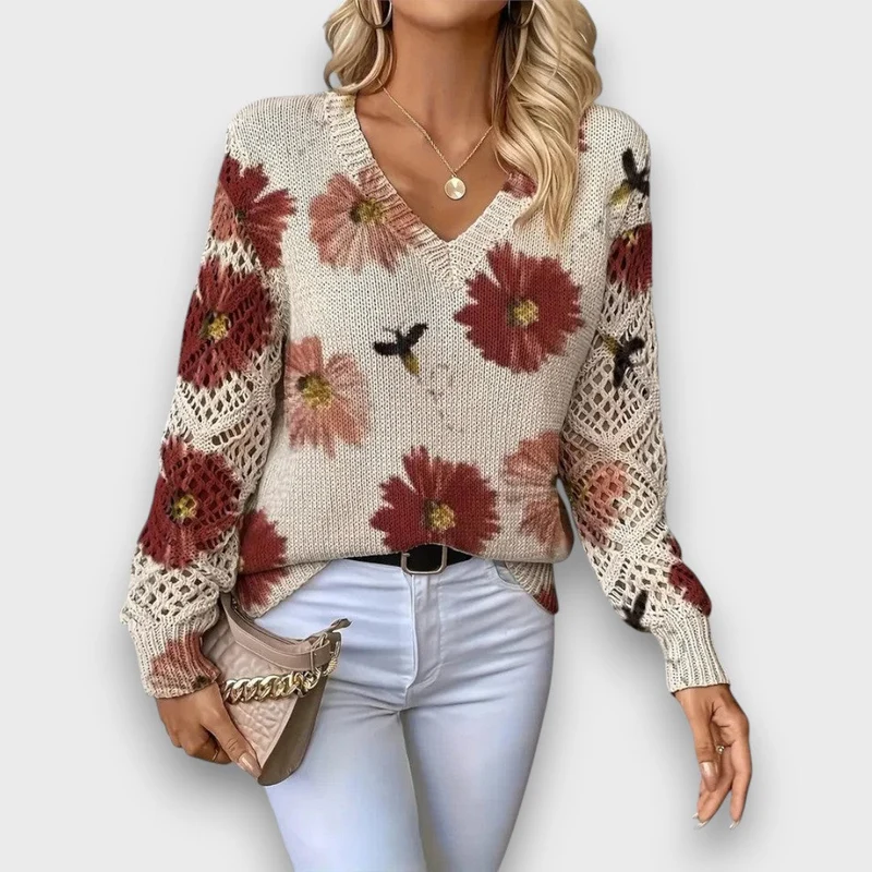 Aurelia – Eleganter Pullover mit Blumendesign
