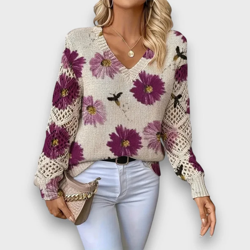 Aurelia – Eleganter Pullover mit Blumendesign
