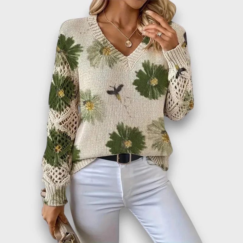 Aurelia – Eleganter Pullover mit Blumendesign