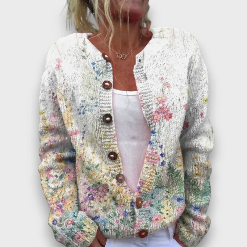 Rosalie – Cardigan mit Rosendruck