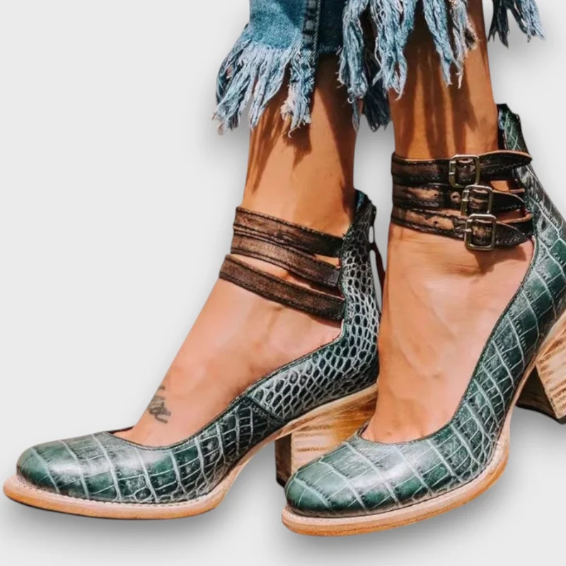 Ginevra – Stiefeletten mit Mehrfachriemen und Blockabsatz