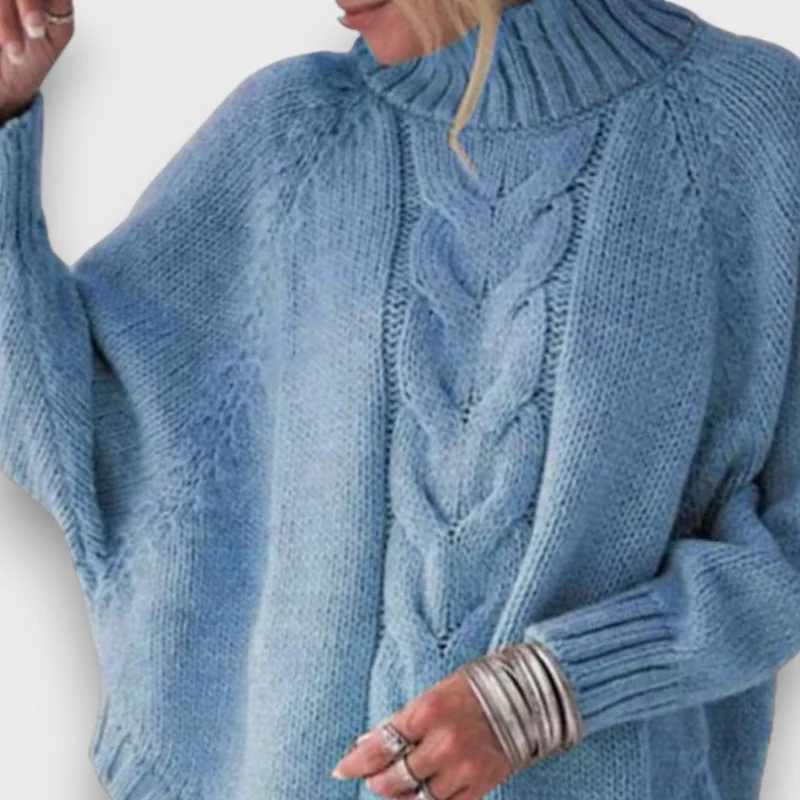 Leandra – Klassischer Rollkragenpullover mit Zopfmuster