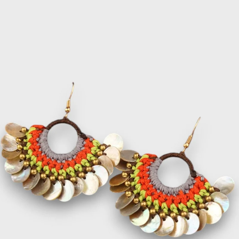 Isalda – Vintage Ohrringe mit Holz & Perlen