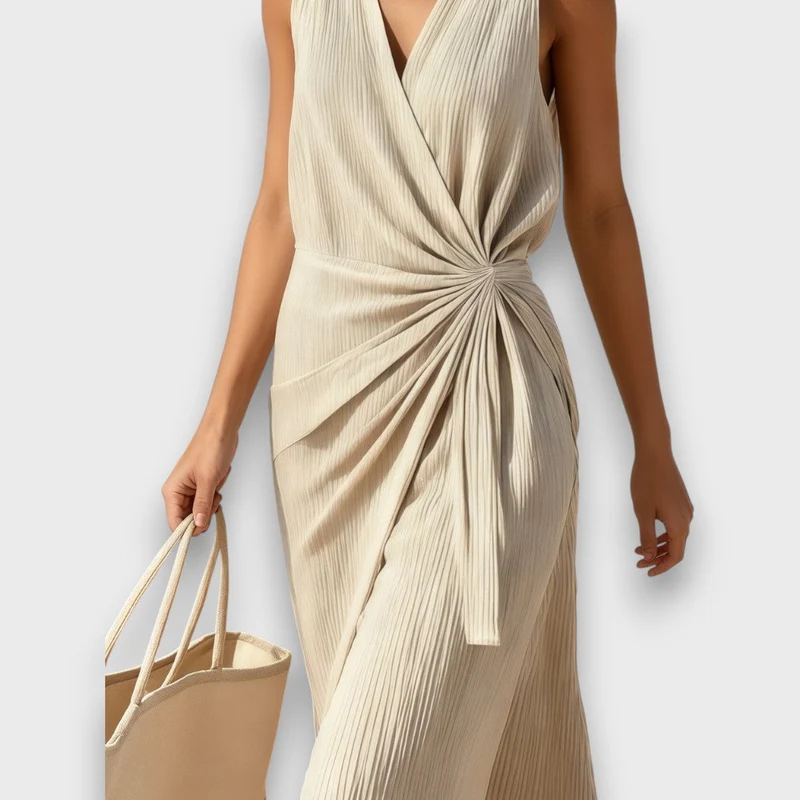 Mirella – Sommerliches Faltenkleid ohne Ärmel