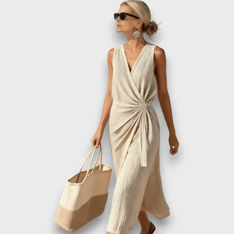 Mirella – Sommerliches Faltenkleid ohne Ärmel