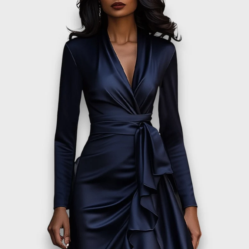 Marcelline – Drapiertes Maxikleid mit Rüschen