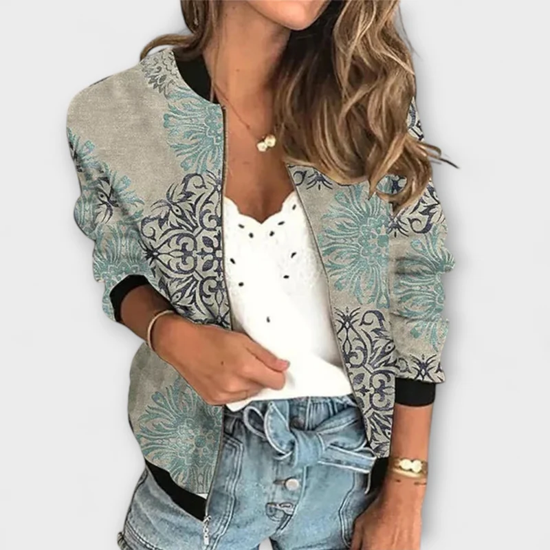 Liorra – Bedruckte Jacke mit Reißverschluss
