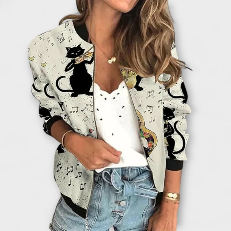 Liorra – Bedruckte Jacke mit Reißverschluss