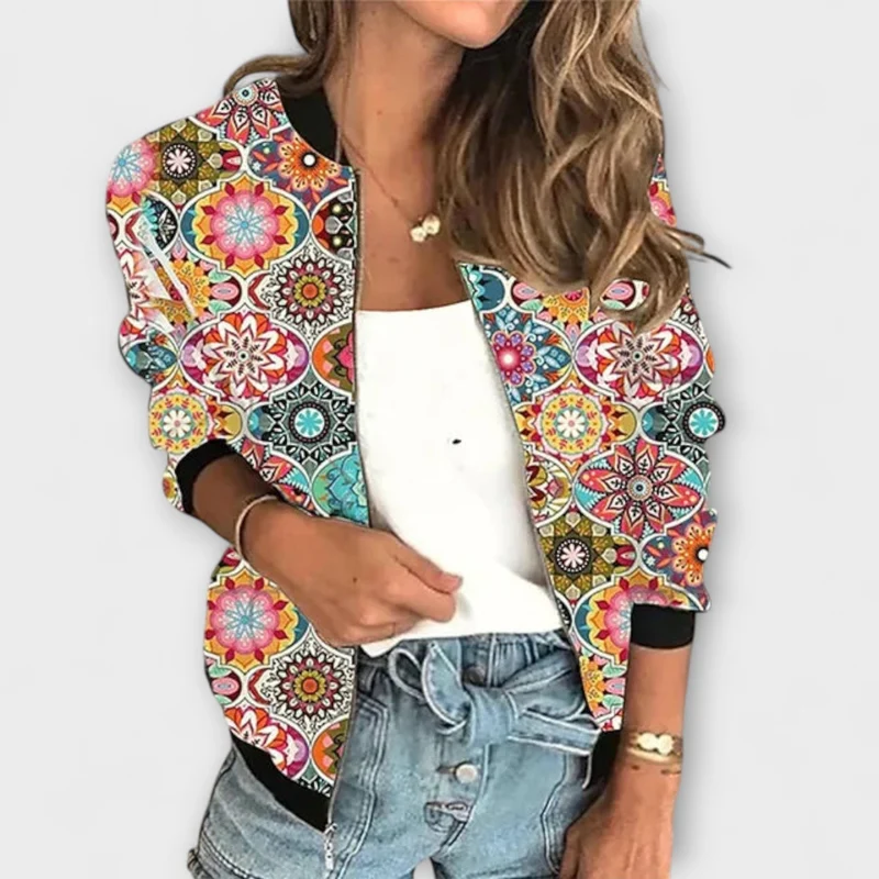 Liorra – Bedruckte Jacke mit Reißverschluss