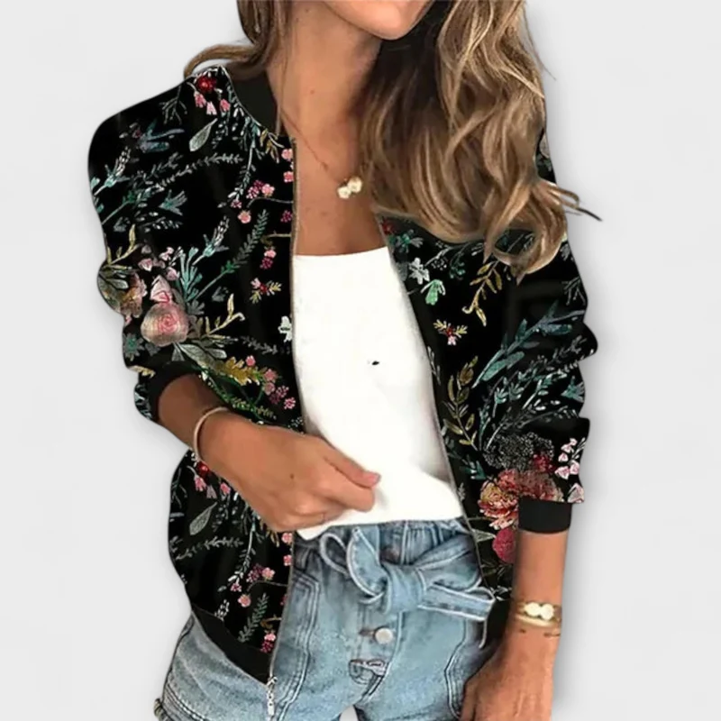 Liorra – Bedruckte Jacke mit Reißverschluss