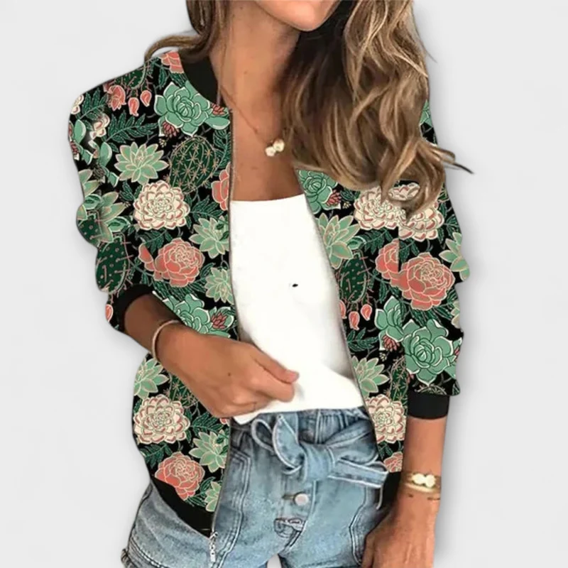 Liorra – Bedruckte Jacke mit Reißverschluss