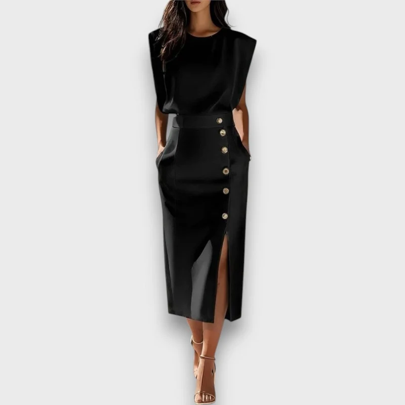 Corvaya – Bleistiftkleid mit Knopfleiste