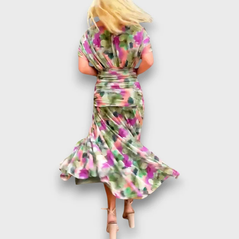 Fianna – Off-Shoulder Midikleid mit floraler Eleganz