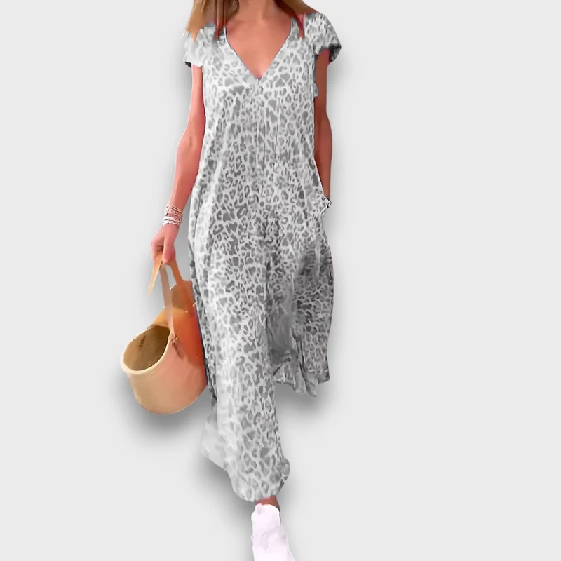 Elisiane – Fließendes Kleid mit V-Ausschnitt