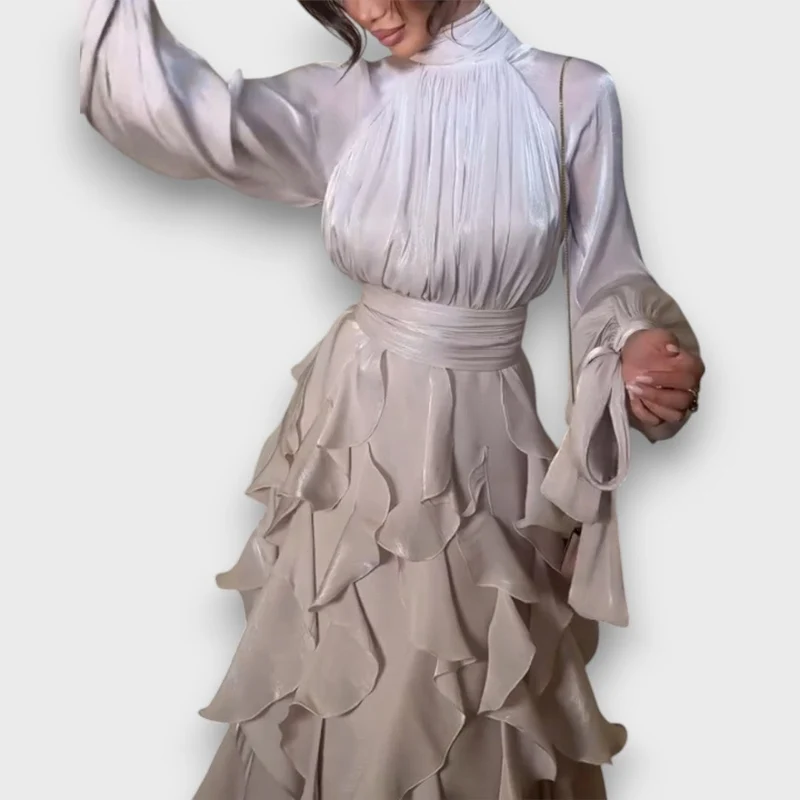 Valette – Fliessendes Maxikleid mit Volantdrama