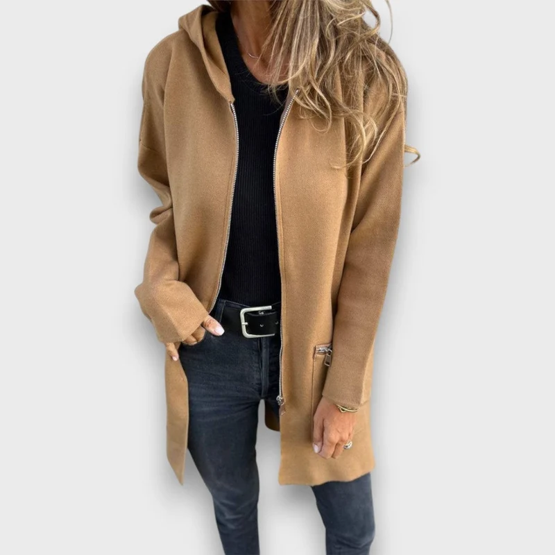 Junira – Langer Cardigan mit Reißverschluss