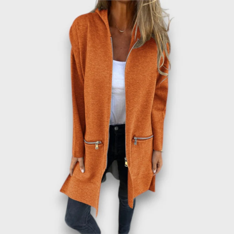 Junira – Langer Cardigan mit Reißverschluss