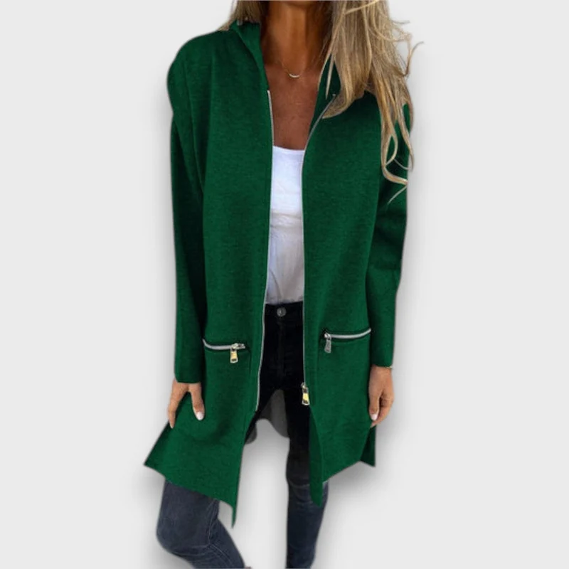 Junira – Langer Cardigan mit Reißverschluss
