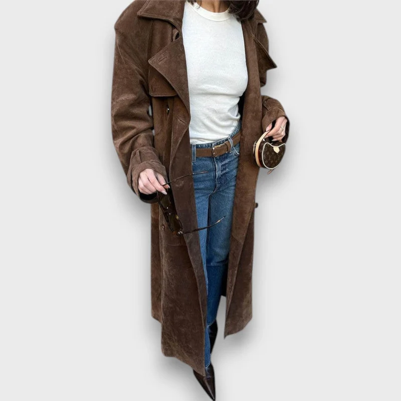 Weyla – Trenchcoat in Wildlederoptik
