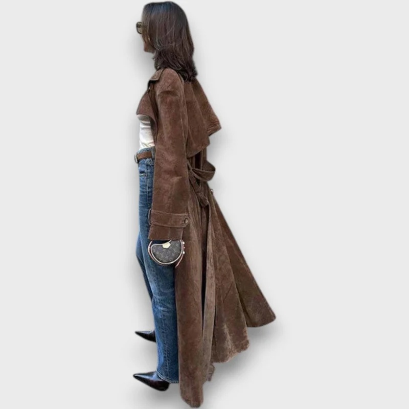 Weyla – Trenchcoat in Wildlederoptik