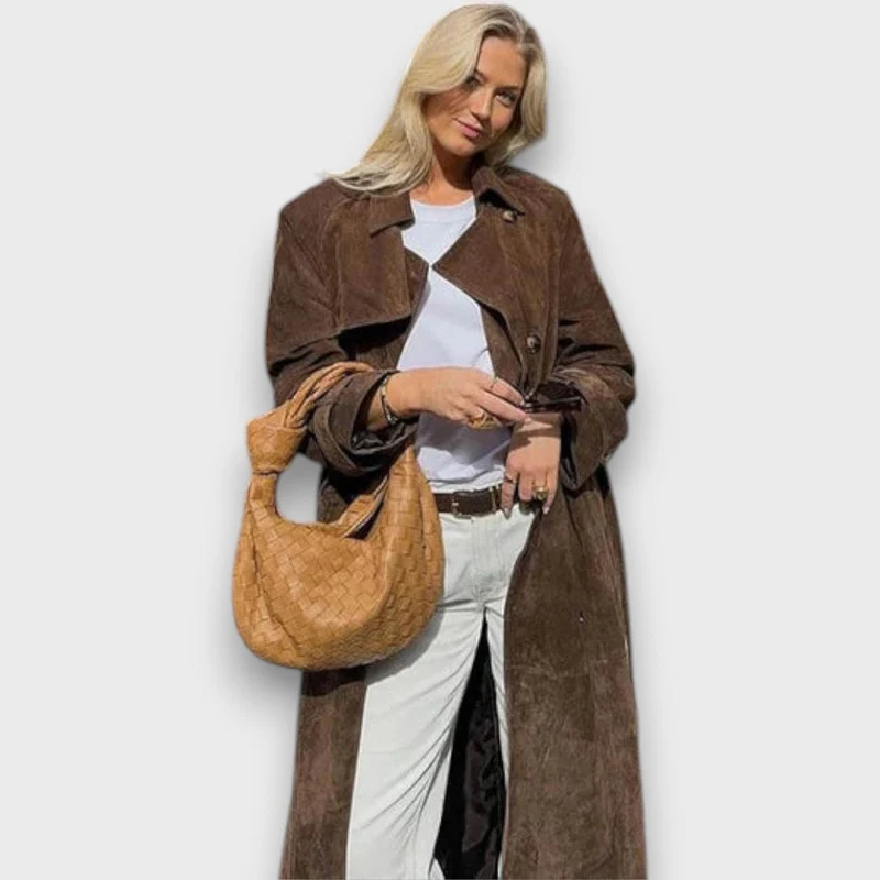Weyla – Trenchcoat in Wildlederoptik