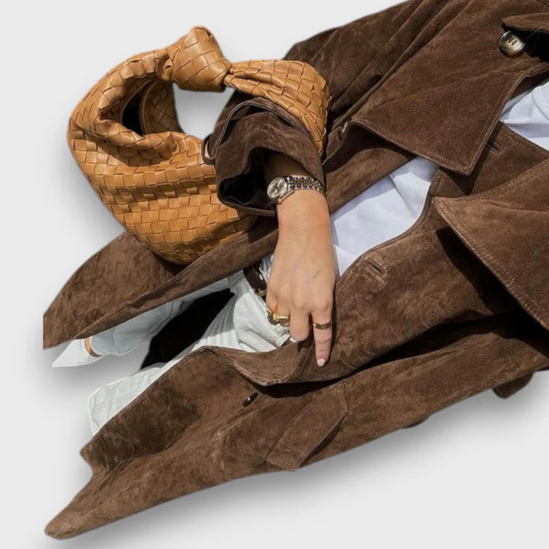 Weyla – Trenchcoat in Wildlederoptik
