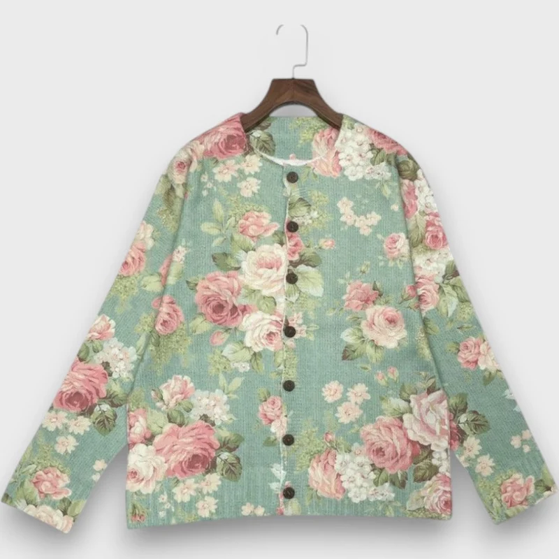 Florayne – Strickcardigan mit Blumenmuster