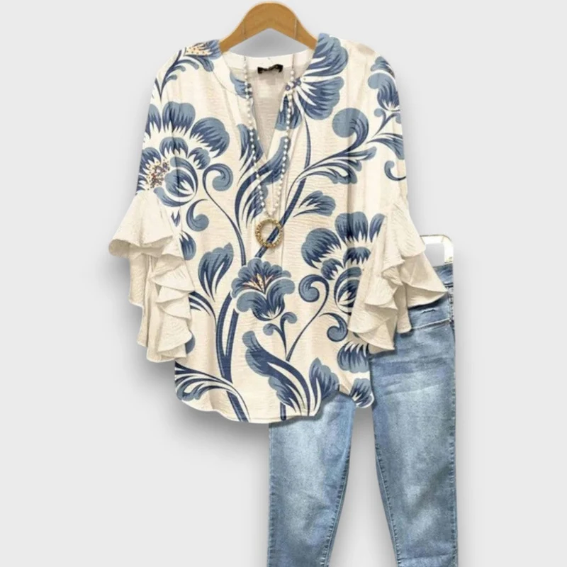 Lunelle – Tagesbluse mit Blumenprint