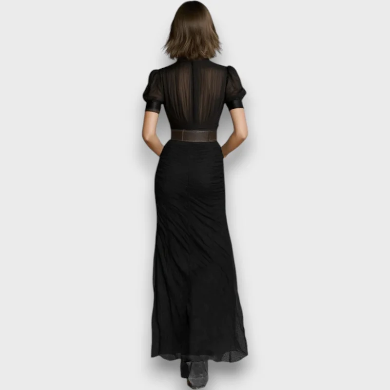 Marceline – Plissiertes Maxi-Kleid