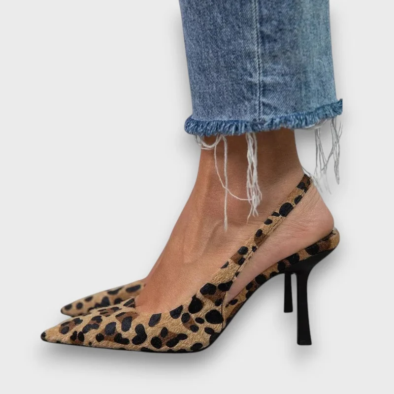 Lioren – Slingpumps mit Animal-Print