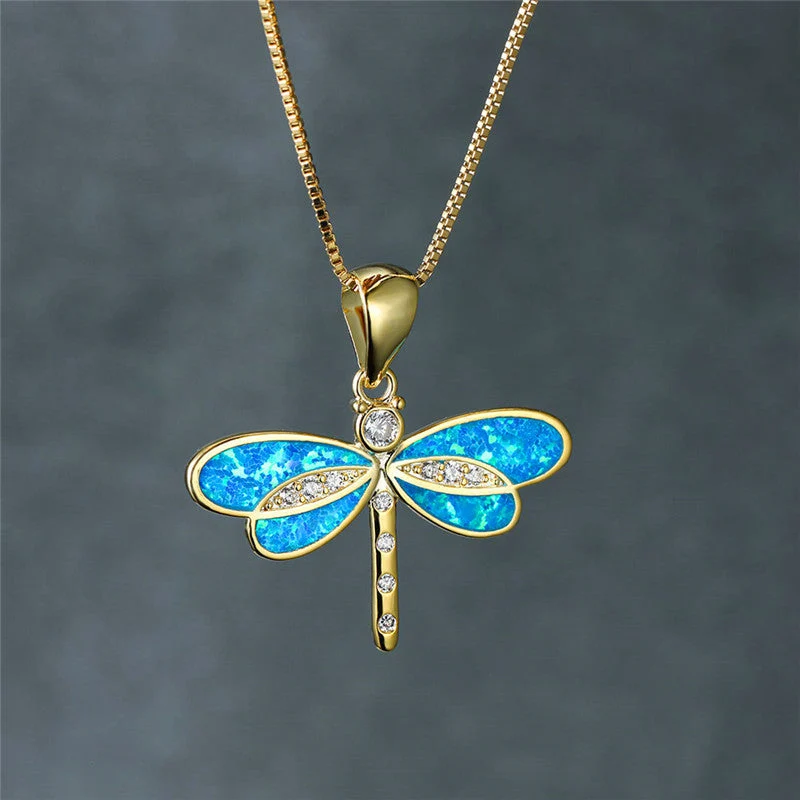 Elunaria – Libellen-Collier mit schimmerndem Akzent