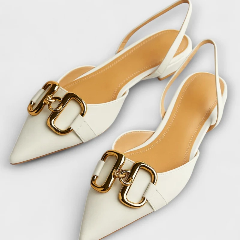 Lorella – Punt-Sandalen mit goldenen Akzenten