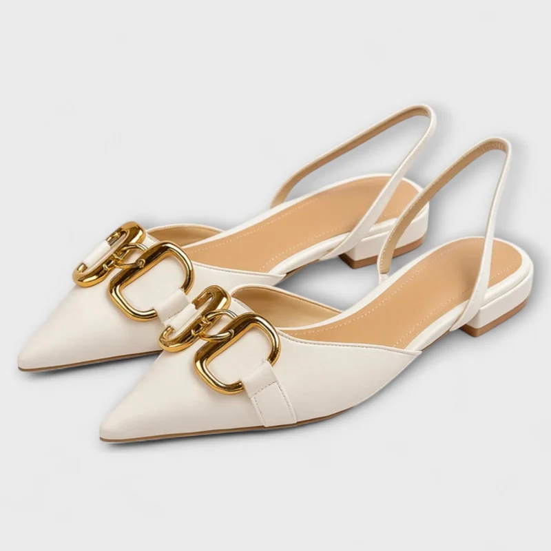Lorella – Punt-Sandalen mit goldenen Akzenten