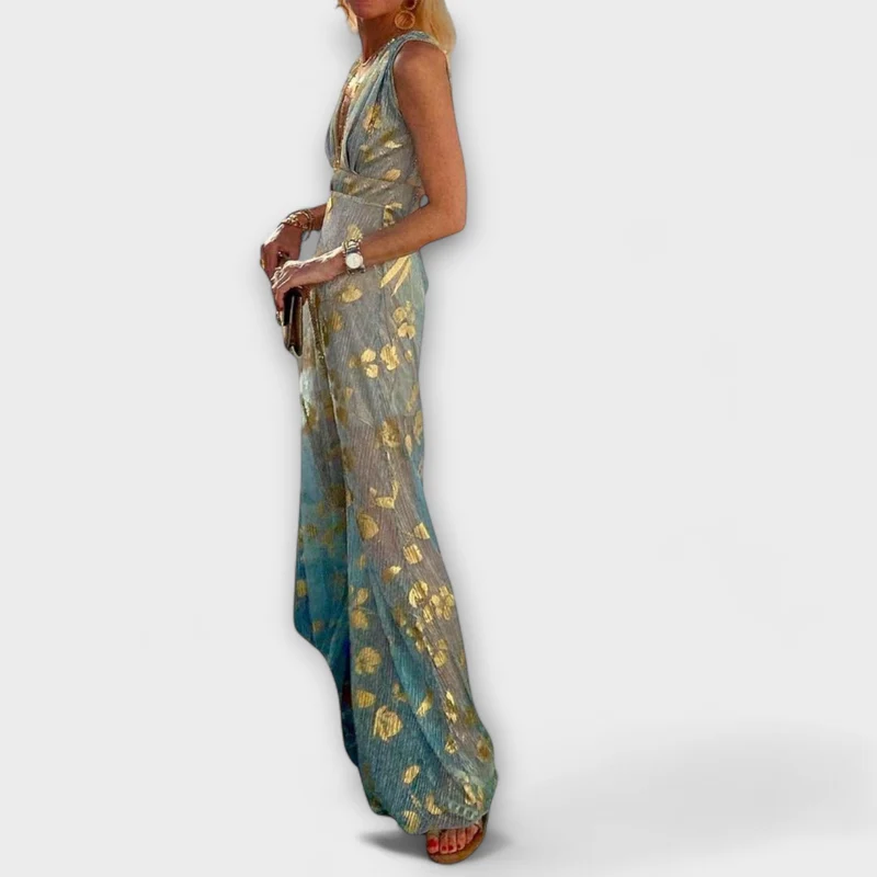 Almera – Leichtes Maxikleid mit goldenen Reflexen