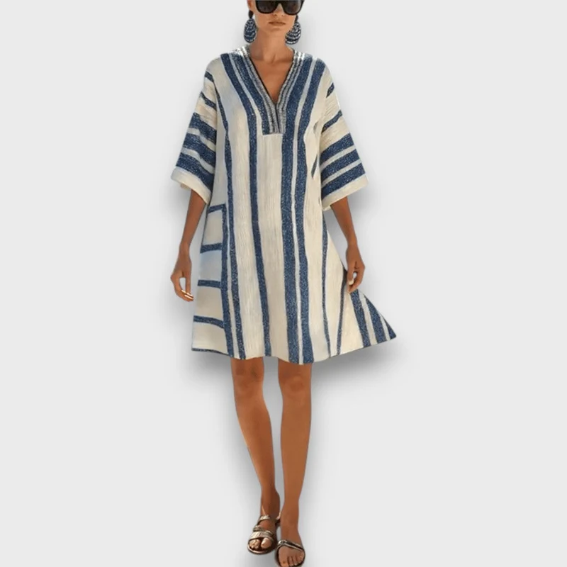 Kalena – Kaftankleid mit maritimen Streifen