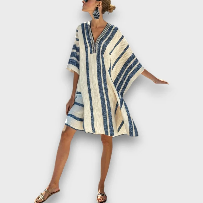 Kalena – Kaftankleid mit maritimen Streifen