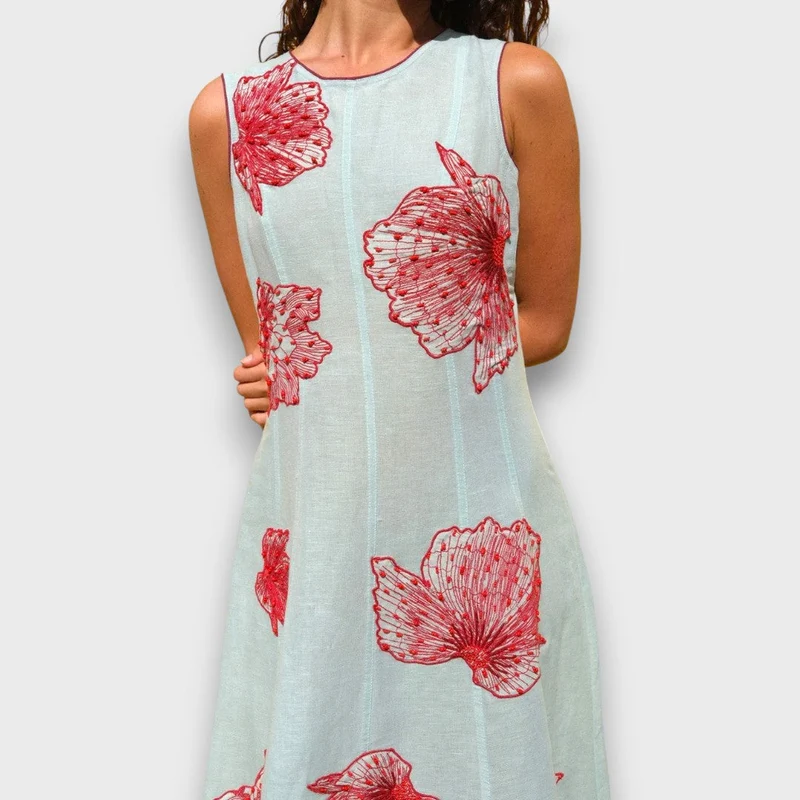Maline – Besticktes Maxi-Kleid mit Boho-Flair