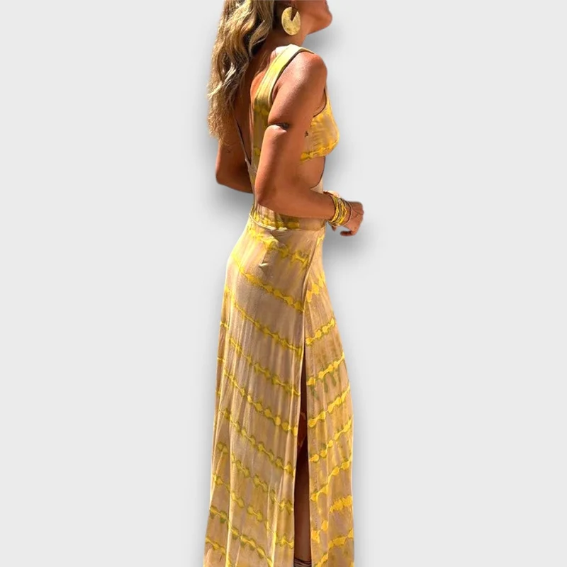 Iselda – Maxi Sommerkleid mit Cut-Out-Design