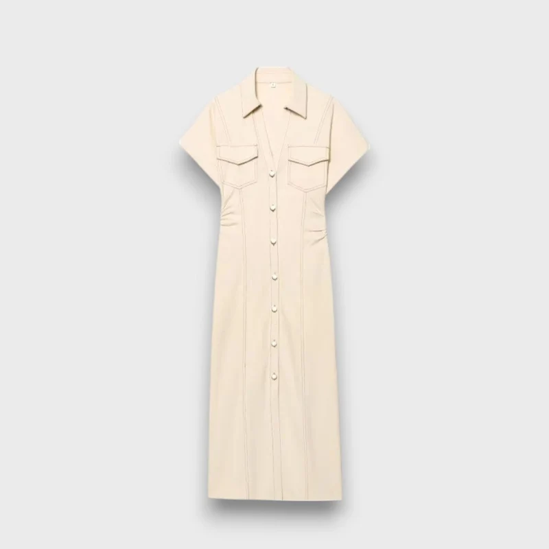 Venera – Figurnahes Hemdblusenkleid mit Knopfleiste