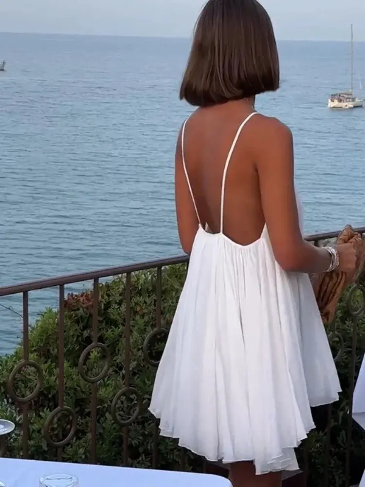 Weißes Sommer Minikleid