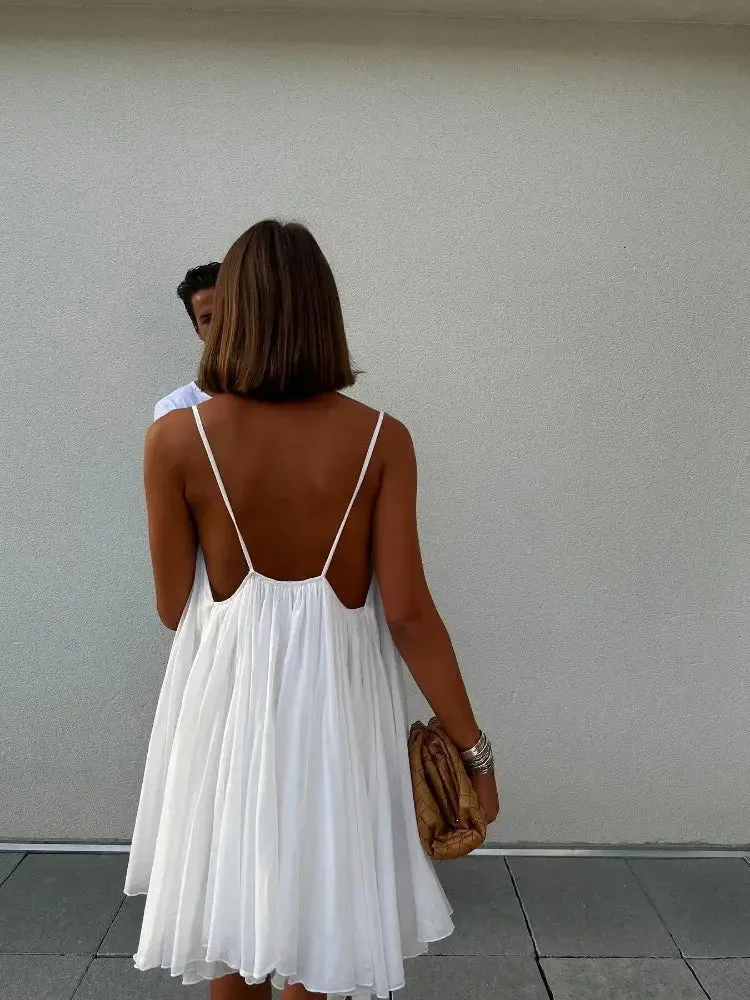 Weißes Sommer Minikleid